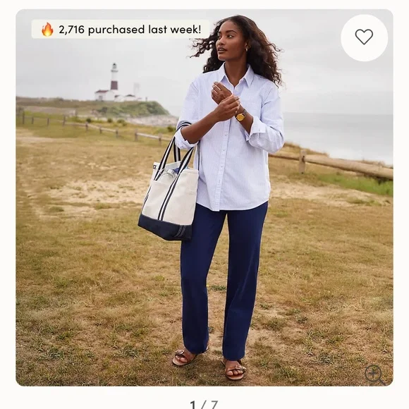 Land’s End Women’s Starfish Mid-Rise Straight Leg Pants Size Medium Fuchsia - Picture 8 of 8